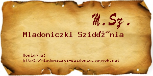 Mladoniczki Szidónia névjegykártya